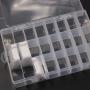 24 Grids Transparent Plastic Storage Box With Adjustable Grids Embroidery Floss & Beads Organizer DIY Cross Stitch Sewing Tools Crafts & Accessories Case Durable Snap-Lock Lid