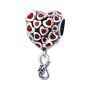 Sterling Silver Charm - Red Heart Ball