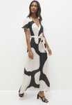 Edit Grown On Sleeve Midi Dress- Black & White