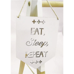Kikki & Frankie Wall Plaques Eat Sleep Repeat