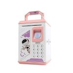 Kids Atm Fingerprint Password Lock Money Box-pink