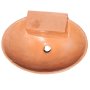 Terracotta Concrete Oval Basin With MINI Shelf 50 X 38 X 13CM