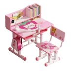 JG20375448 Childrens Adjustable Study Desk Home Desktop Combination Ergonomic Children Chairs In Pink