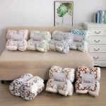 Floral Patterned Sherpa Blanket - Red