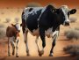 Canvas Wall Art - Nguni Cow Walking With Calf - B1462 - 120 X 80 Cm