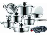 Smte Tommy Leopard German Designed 16-PIECE Stainless Steel Cookware Set With Keychain