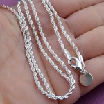 1PC Gorgeous Silvery Twisted Rope Chain Necklace Long Sweater Chain - Perfect For Diy Pendant Necklace For Girls Diy Necklace 40