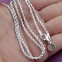 1PC Gorgeous Silvery Twisted Rope Chain Necklace Long Sweater Chain - Perfect For Diy Pendant Necklace For Girls Diy Necklace 40.64CM-76.2CM