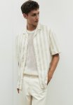 Regular Fit Printed Resort Shirt - Light Beige Striped