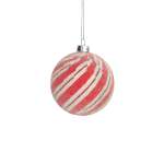 Candy. Candy Bauble Red Striped 8CM