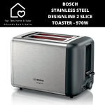 Bosch Stainless Steel Designline 2 Slice Toaster - 970W