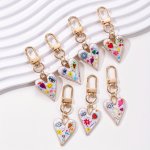 1 7PCS Colorful Printed Love Eyes Keychain Bag Pendant Zinc Alloy Ornament