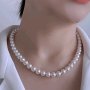 Temperament Faux Pearls Beads Beaded Necklace Simple Style Neck Jewelry Decoration