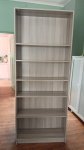 Tall Grey Wooden Bookshelf
