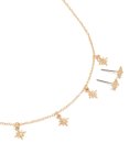 Goldair Gold Star Charm Necklace & Star Earrings Set