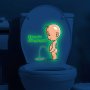 1pc Funny Luminous Toilet Lid Decal - Self-Adhesive Bathroom Decor Sticker For Creative Cover Decoration