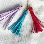 10pcs PU Leather Tassel Pendants For Key Chain Earrings Bangles Jewelry Making