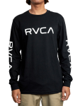 RVCA Mens Big 3X Crew Black - Black 2XL