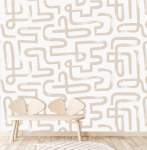Tan Paint Brush Wallpaper - 1.2M Wide X 3M High Non-adhesive Requires Wallpaper Glue