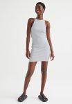 Ribbed Jersey Dress - Light Grey-blue