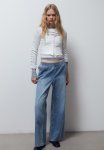 Wide Denim Joggers - Blue