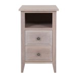 Hampton Oak Bedside Table Skinny 2 Drawer