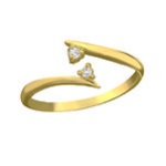 C1117-C21277 - Gold Cz Stones TOE RING Adjustable