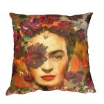 Frida Kahlo And Flowers On Orange Luxury Scatter