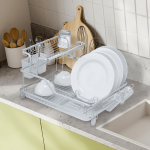 2 Tier Drying Dish Rack With Cutlery Holder