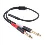 3.5MM To Dual 6.5MM Adapter Audio Aux Cable Double