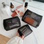 1/3Pcs Simple Transparent Mesh Cosmetic Bag Multifunctional Mesh Portable Travel Wash Bag Hollow Storage Bag