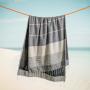 Villiti Stripe Backed Fouta Black And Beige