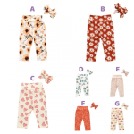 Printed Pants With Matching Headband A In 6-9M F In 12-18M