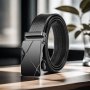 Versatile Stylish Automatic Buckle PU Leather Belt For Casual And Business Men Trendy Father's Day Gift