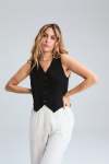 Corfu Waistcoat - Black - Large Long
