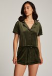 Jacket Short Sleeve Velours Piping - Kombru Green
