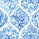 Watercolour Ogee Pvc Table Runner