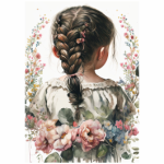 Tear Resistant Deco Print Little Girl Braided Hair