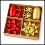 Xmas Ribbon & Bow Set 2 Poly Rolls & 10 Bows 067-000031