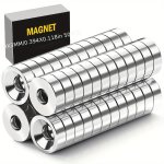 50PCS Heavy Duty Neodymium Magnets With Countersunk Hole - Versatile & Durable Rare Earth Discs For Tools Home & Workplace Organ