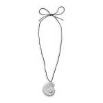 Silver Shell-on Leather Necklace