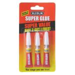 Alcolin Super Glue Value Pack 3 X 3G Pack 3G