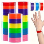 600PCS Activity Wristbands 8 Colors Wristbands Paper Waterproof Outdoor Activities Game Armband Custom Adhesive Red Yellow Blue