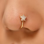 A Non-perforated Star Nose Clip Inlaid Shiny Zirconia Fake Nose Ring Jewelry For Eid Ramadan