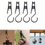 2/4PCS Multi-functional Outdoor Tent Clips - Portable Anti-slip Canopy & Lamp Hanging Hooks For Camping