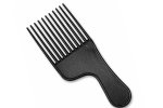 Star Afro Comb -side Handle Black 12 In A Poly Bag