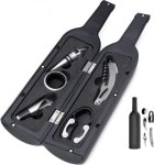 Wine Bottle Shaped Corkscrew & Accessory Gift Set Bottle Opener Set