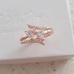 CRI102962 - Rose Gold 925 Sterling Silver Personalized Ring Names And Birthstones