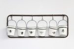 Set Of 6 Hanging Pails – Bee Print – 27X72CM