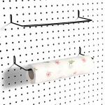 Paper Towel Holder For Pegboard Extendable Fit Any Standard Pegboard 2 Packs Black